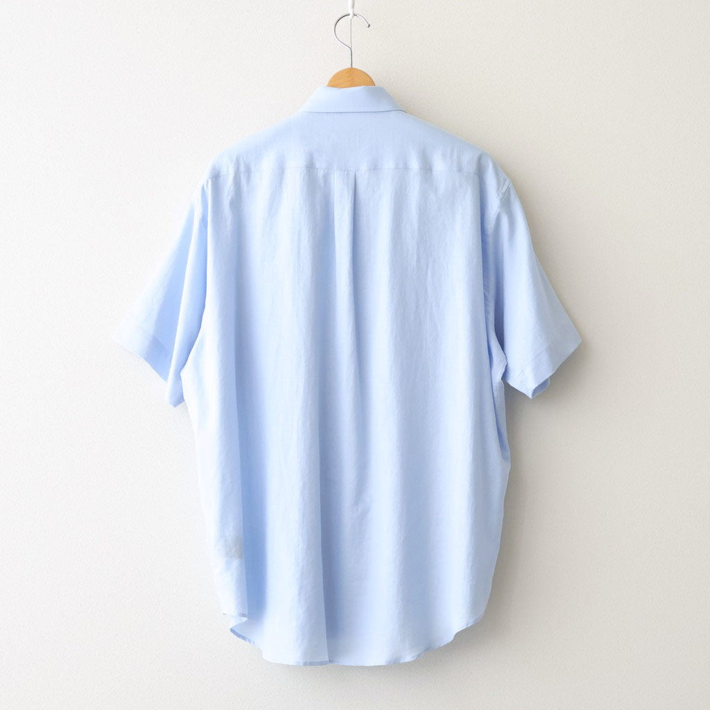 COTTON SILK OVERSIZED SS SHIRT #SAX [ST.1498]
