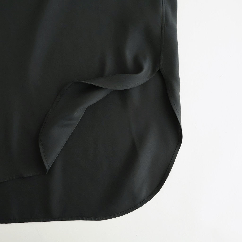 CUPRO TWILL OVERSIZED LS SHIRT #BLACK [ST.1459]