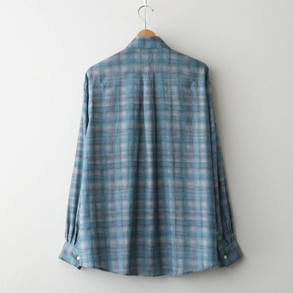 Printed Plaid Cotton Twill Shirt #BLUE [YK26SS01199SH]