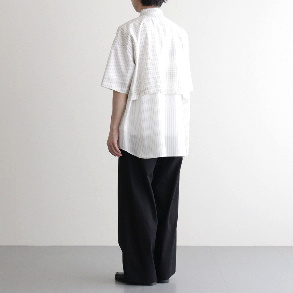 ショートスリーブトレンチシャツ #WHITE STRIPE [D126-T624]