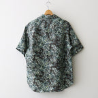 PRINTED AIRY SILK HALF-SLEEVED SHIRT #DARK BROWN [A26SS01AP]