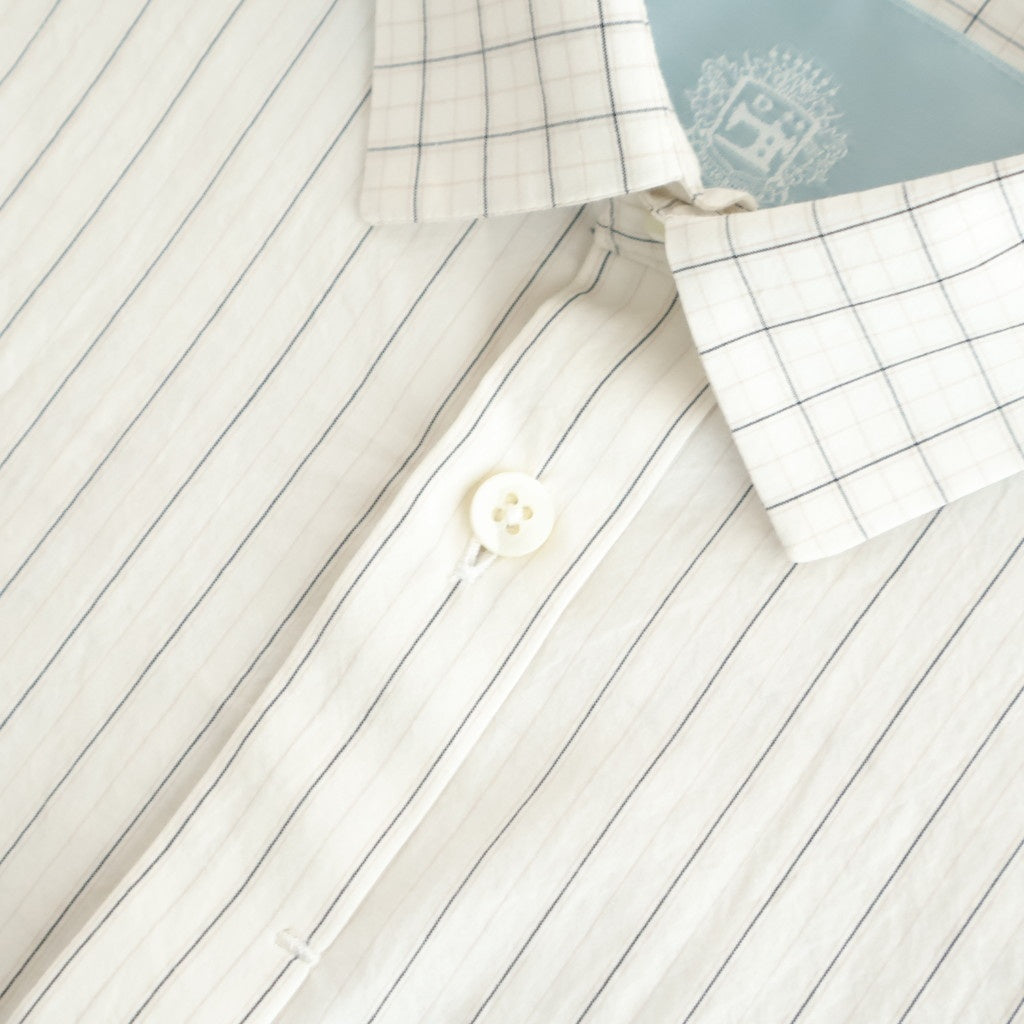 ショートスリーブトレンチシャツ #WHITE STRIPE [D126-T624]