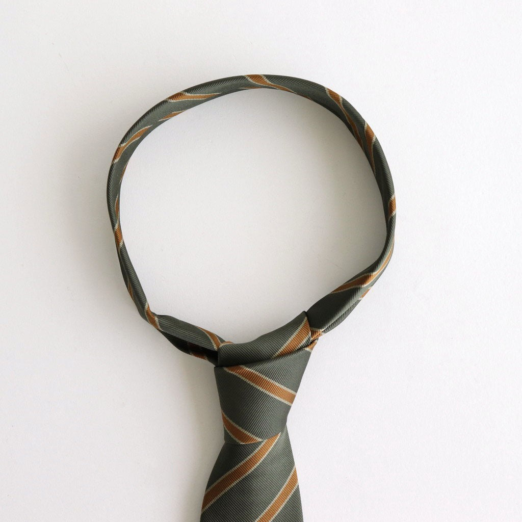 SILK STRIPE TIE #OLIVE STRIPE [A25AT01SS] – ciacura