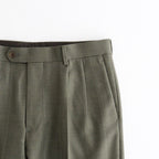 BLUEFACED WOOL TWO-TUCK SLACKS #OLIVE GRAY STRIPE [A26AP02BS]
