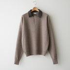 Leather-Trimmed Skipper Sweater #Beige [YK26FW01380S]
