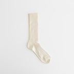 LINEN COTTON RIBBED CREW SOCKS #ECRU [R1461-SS26]