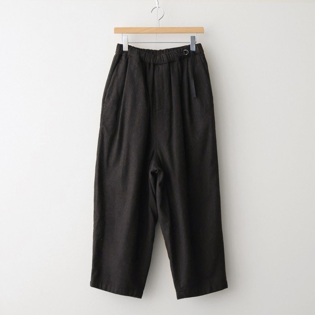 縮絨ウールタックワイドPT #DARK BROWN [D225-P303]