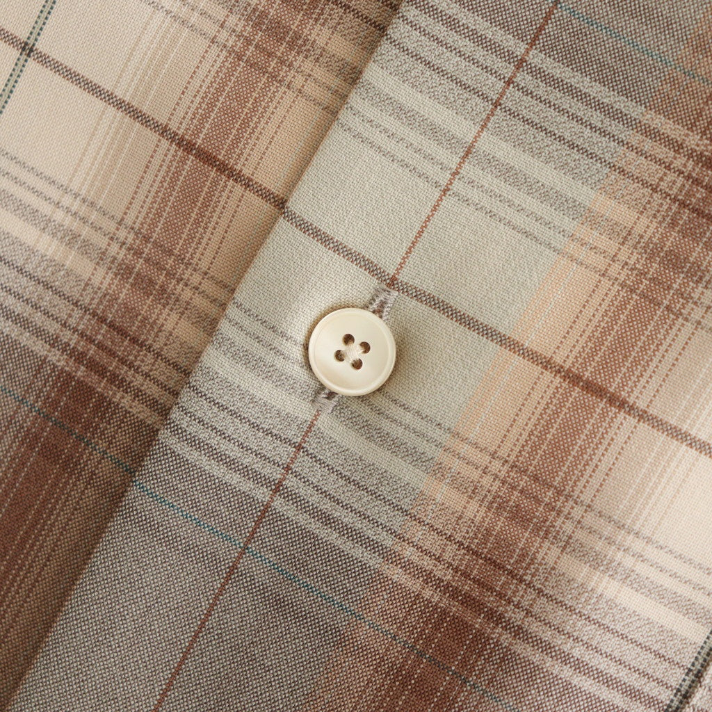 SUPER LIGHT WOOL CHECK SHIRT #GRAY BROWN CHECK [A25SS01LC]
