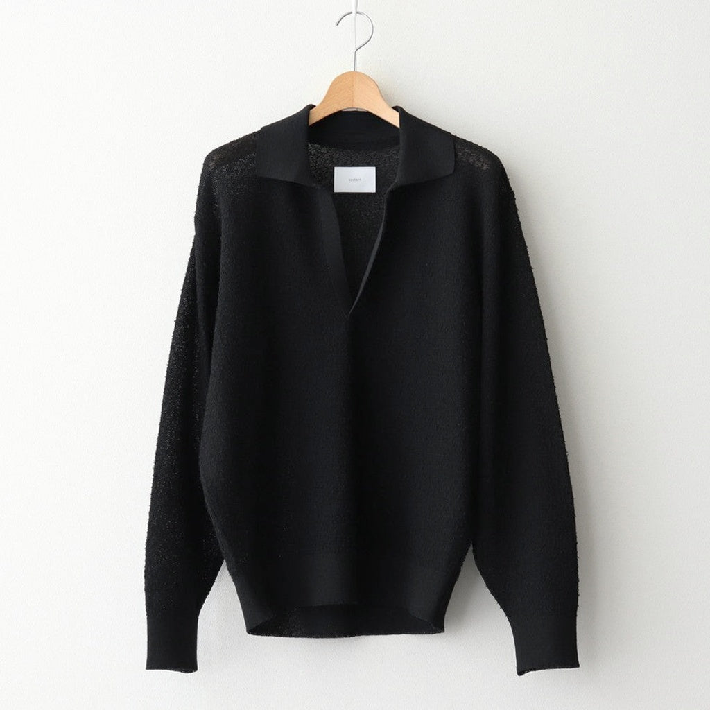 SHEER LIGHT KNIT SKIPPER LS #BLACK [ST.1150]