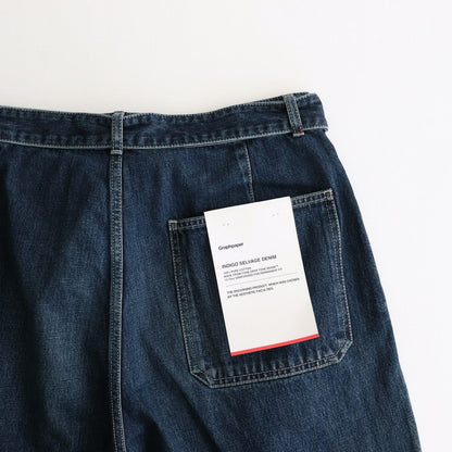 Selvage Denim Belted Pants #INDIGO DARK FADE [GU251-40192DB]