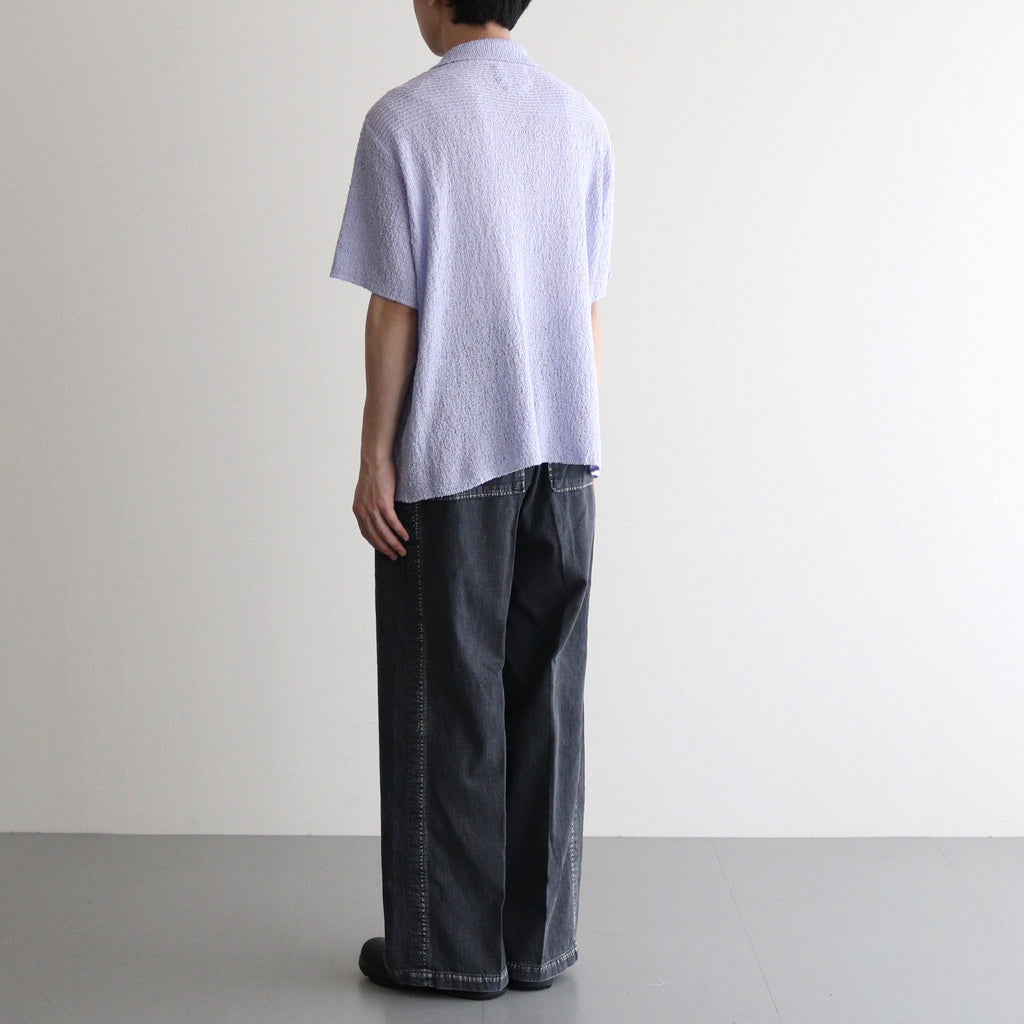 COTTON SHEER KNIT OPEN COLLAR SHIRT #LAVENDER [YK25SS0964S]