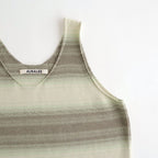 COTTON SILK GRADIENT STRIPE KNIT DRESS #LIME GRAY STRIPE [A26SD03GB]