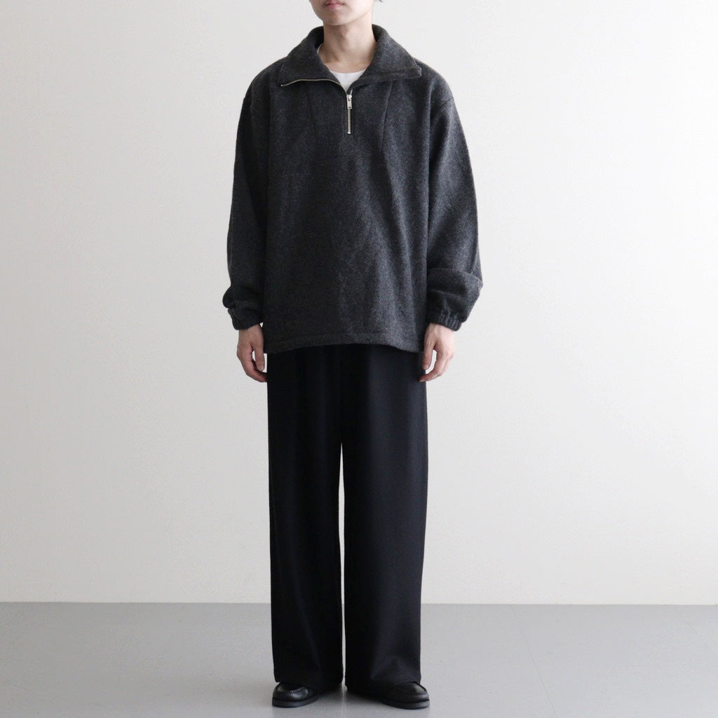 Wool Fleece Half Zip Pullover #CHARCOAL [YK25FW01090B] - ciacura