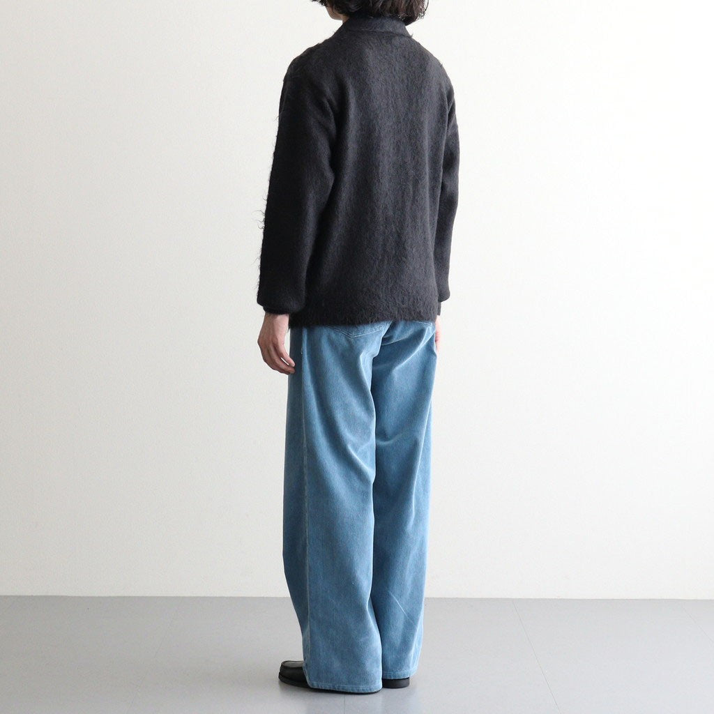 BRUSHED SUPER KID MOHAIR KNIT POLO #INK BLACK [A26AP01KM]