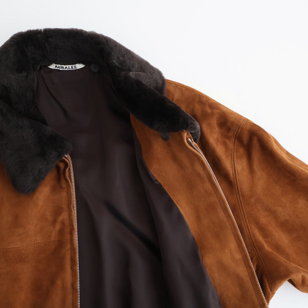GOAT SUEDE ZIP BLOUSON #CAMEL BROWN [A25AB01GS]