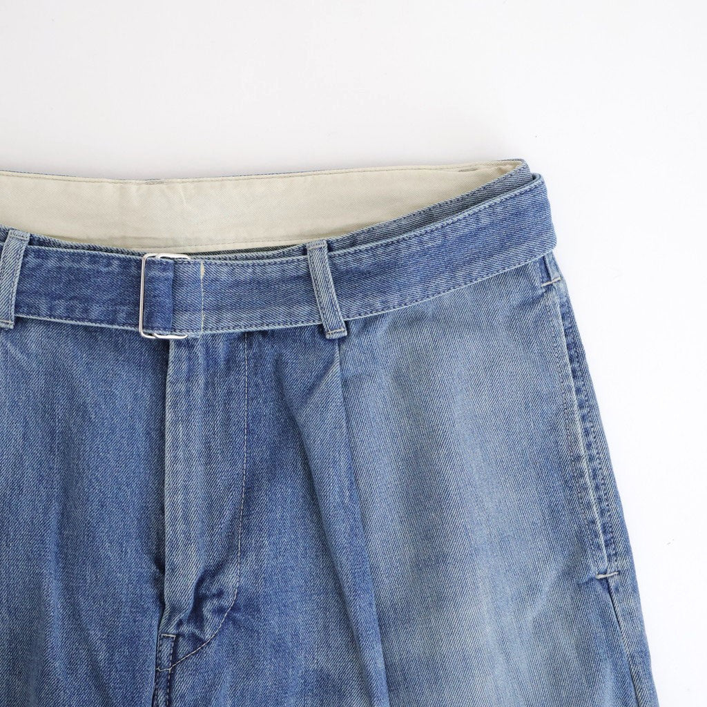Selvage Denim Belted Pants #INDIGO_LIGHT FADE [GU261-40064LB]