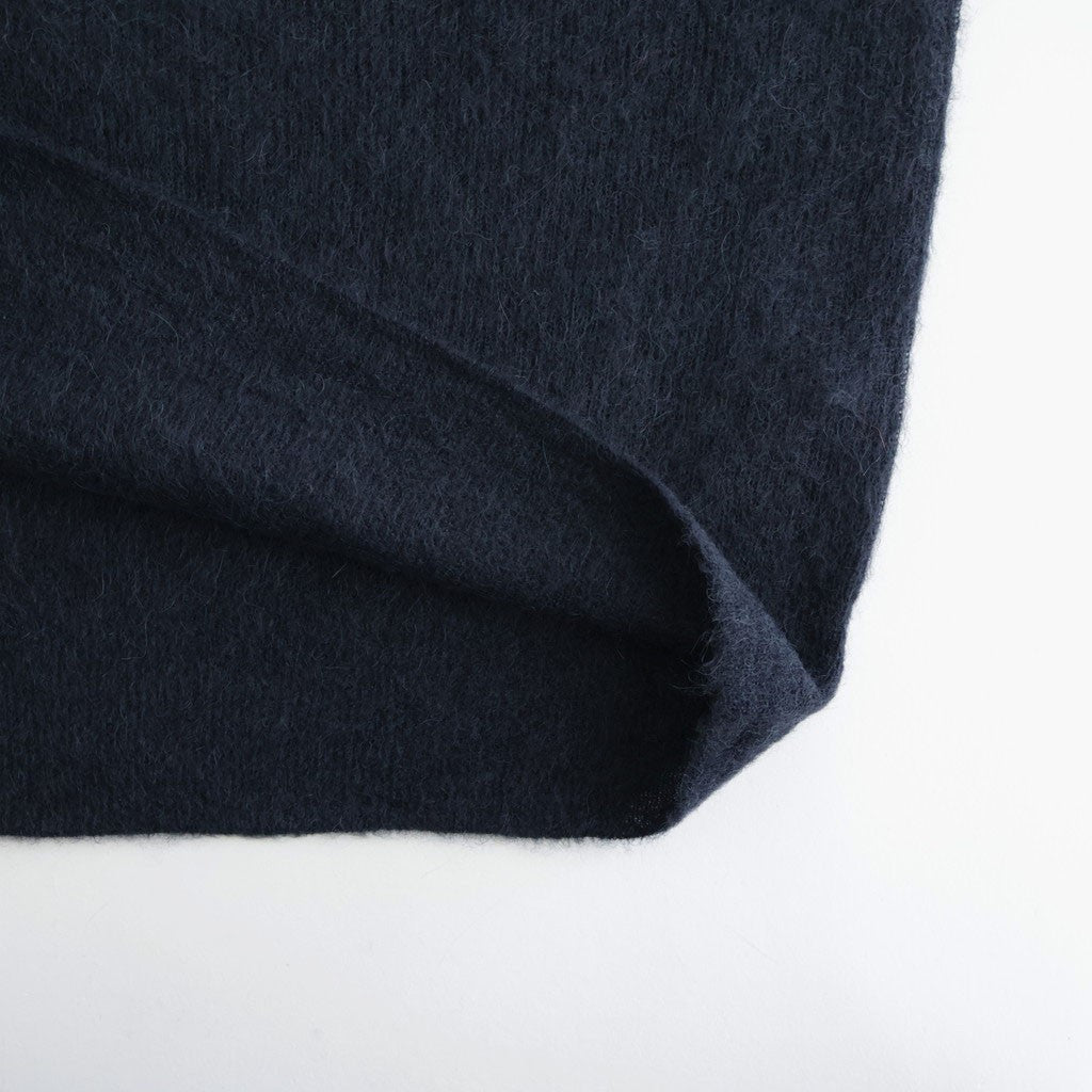 BABY SURI ALPACA SHEER KNIT SKIPPER POLO #NAVY [A26AP02AK]