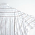 SIDOGRAS Brown Stripe L/S Oversized Regular Collar Shirt #WHITE [GM263-50345]