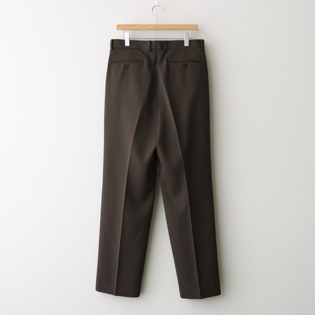 LIGHT WOOL MAX GABARDINE TWO-TUCK SLACKS #DARK BROWN [A26AP03MG]