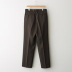LIGHT WOOL MAX GABARDINE TWO-TUCK SLACKS #DARK BROWN [A26AP03MG]