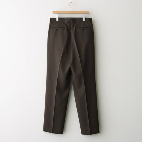 LIGHT WOOL MAX GABARDINE TWO-TUCK SLACKS #DARK BROWN [A26AP03MG]