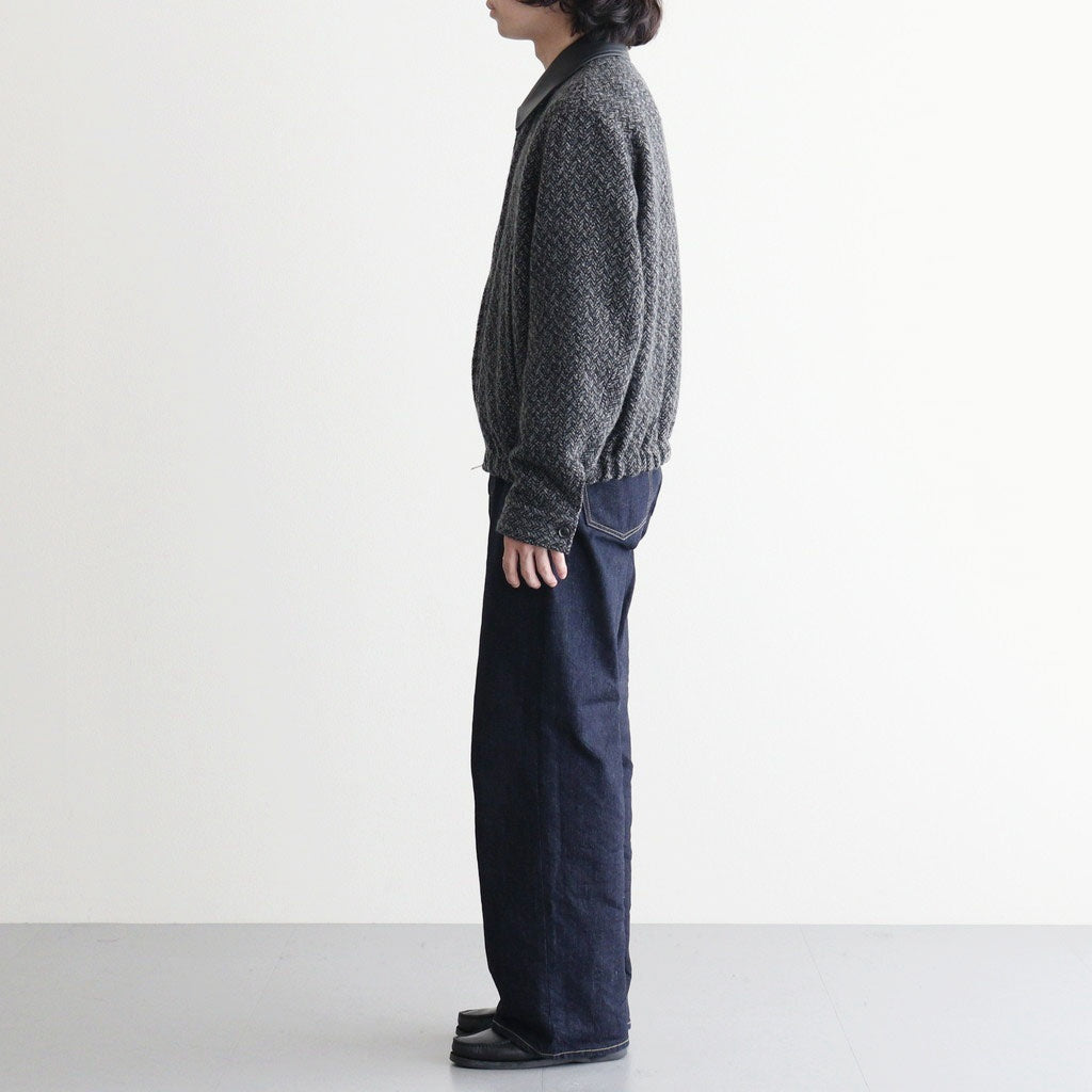 Herringborn Tweed Zip Blouson #Black [YK26FW01314B]