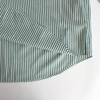 Broad L/S Oversized Regular Collar Shirt #GREEN STRIPE [GM234-50001STB]