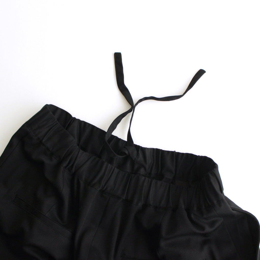 Viscose Wool Silk Gabardine Easy Wide pants #BLACK [GL241-40162]