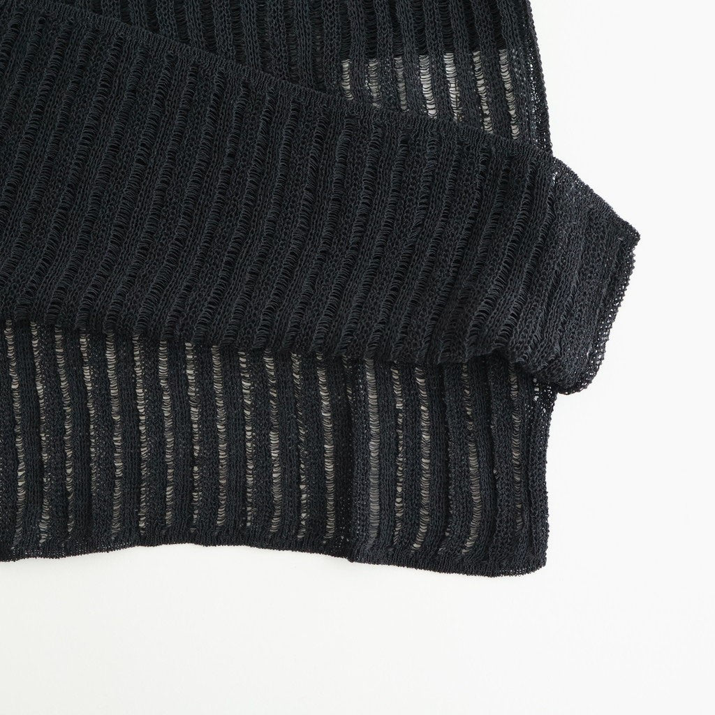 Rib Knit Sheer Shirt #BLACK [YK26SS01250S]