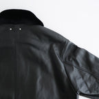 MOUTON COLLAR SHEEP LEATHER ZIP JACKET #BLACK [ST.1216]
