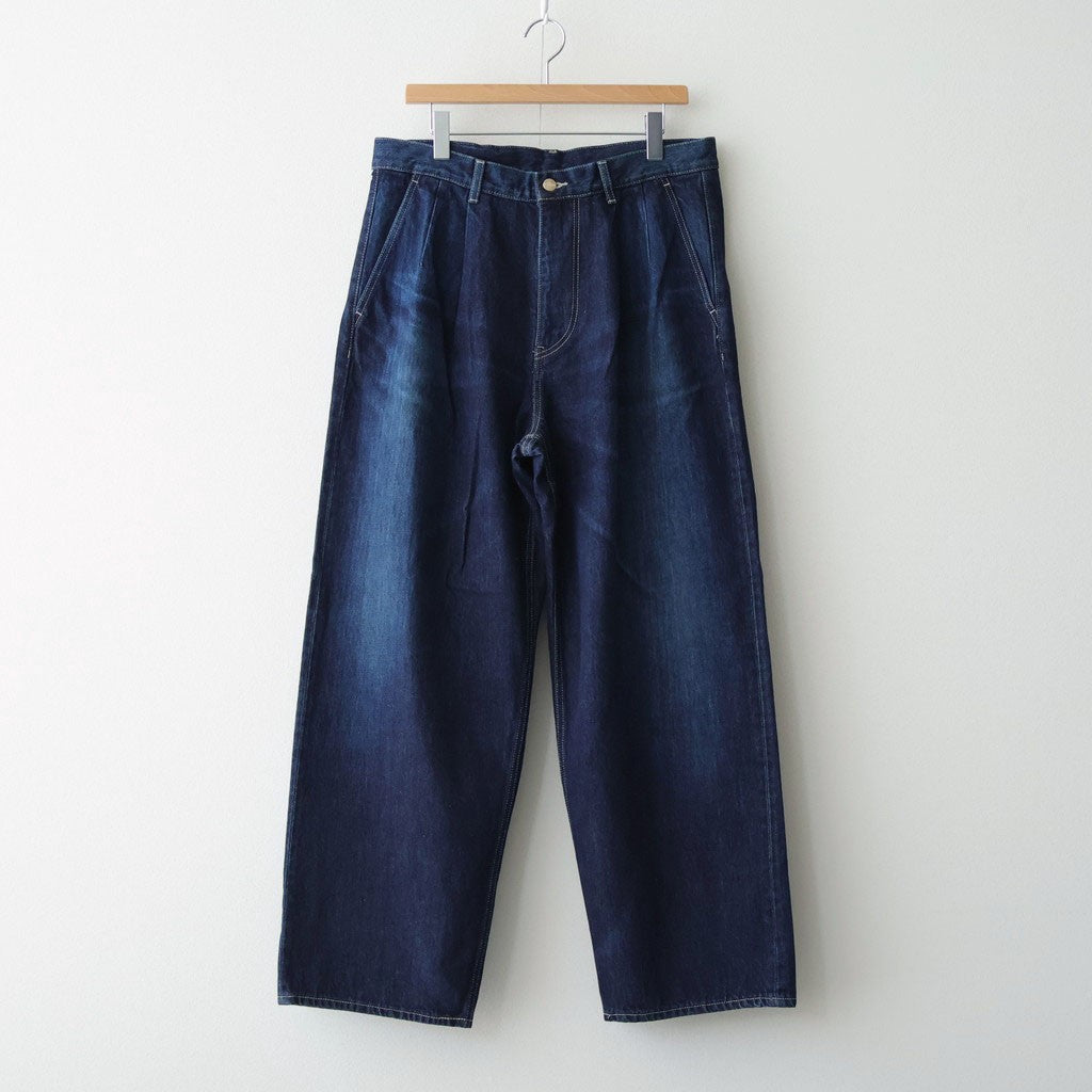 Selvage Denim Two Tuck Pants #INDIGO_DARK FADE [GU261-40061DB]