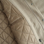 WOOL FULLING FLANNEL PADDED OVER BLOUSON #TOP BROWN [A25AB02CF]