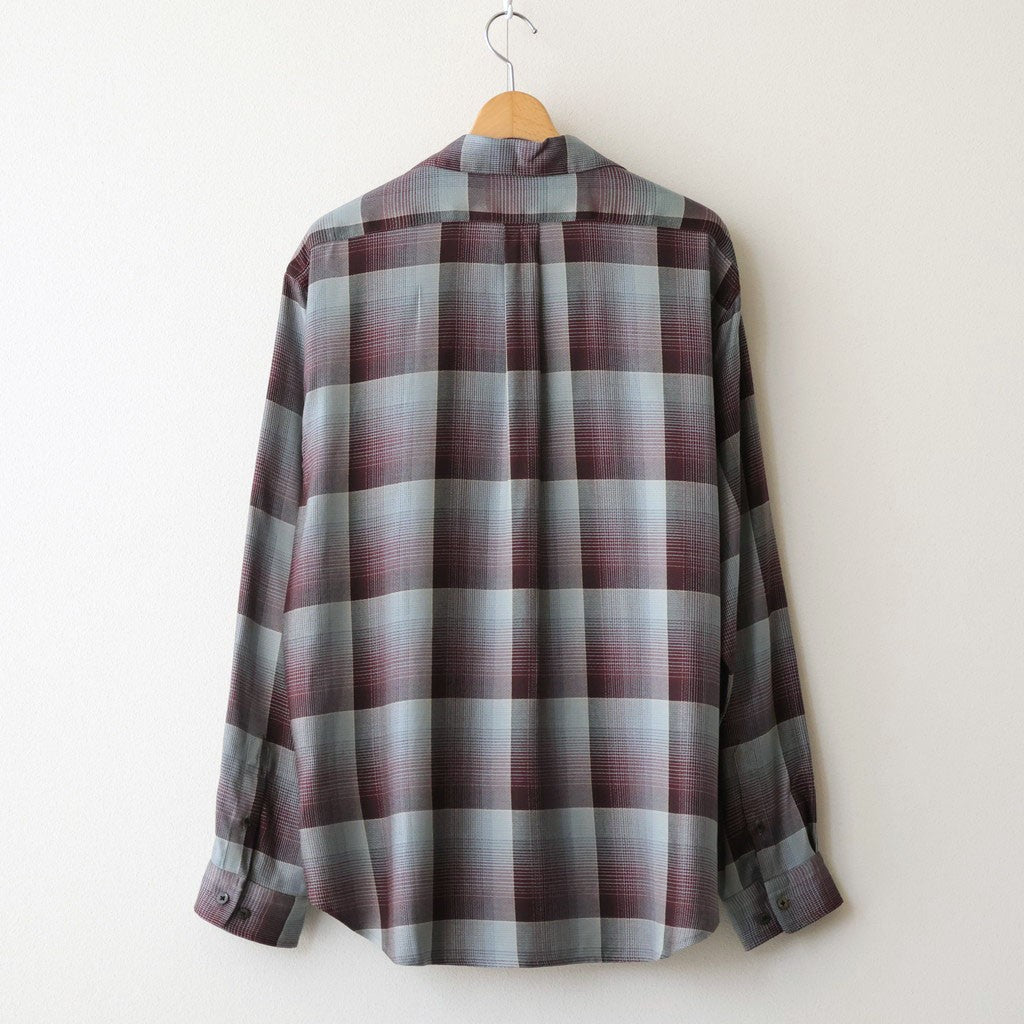 OMBRE OPEN COLLAR SHIRT #RED X MINT [26440501]