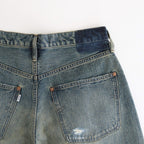 DAMAGED MODERN DENIM PANTS WIDE CUT #FADED INDIGO [25880409]