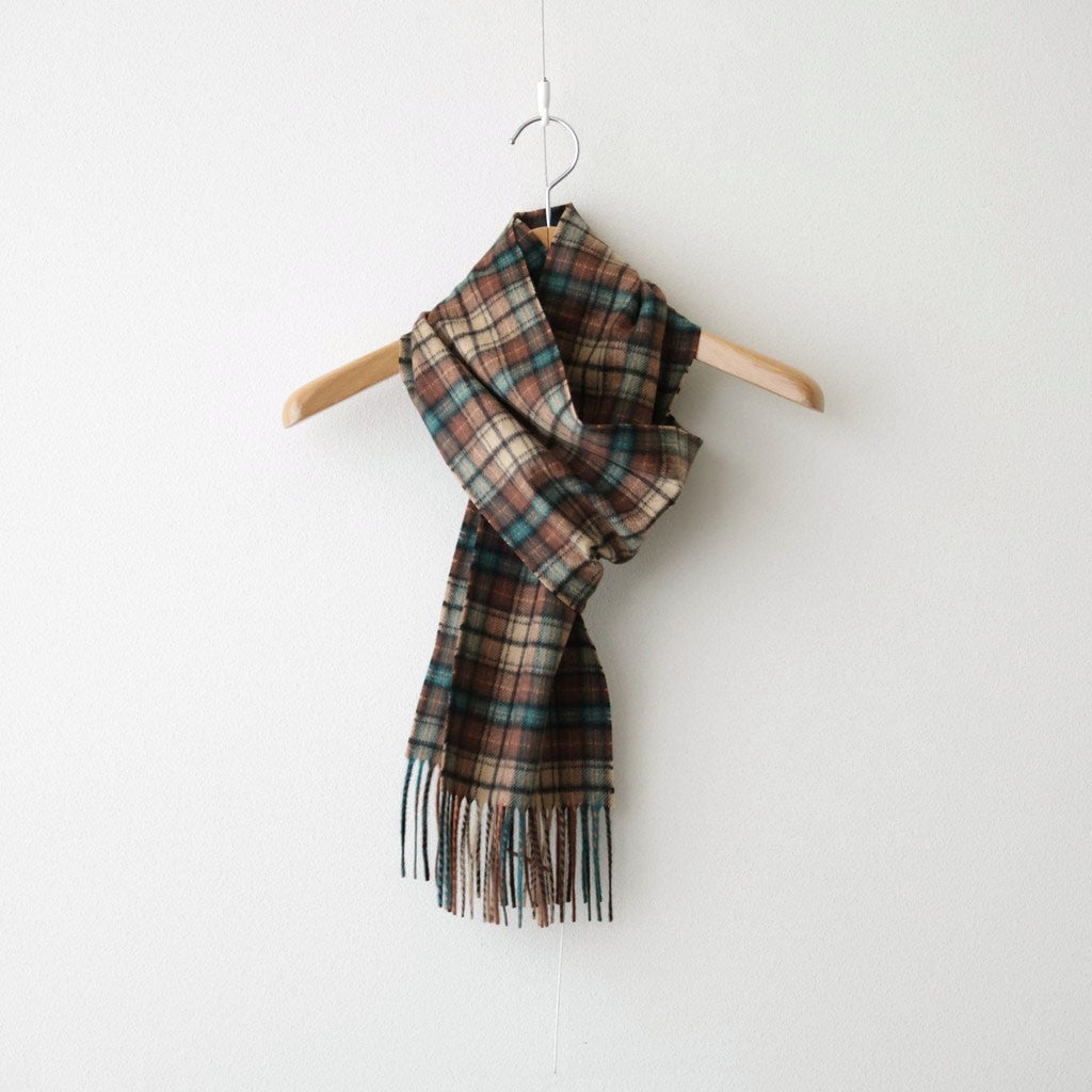 CASHMERE CHECK LONG STOLE #RED BROWN CHECK [A26AM02SL]