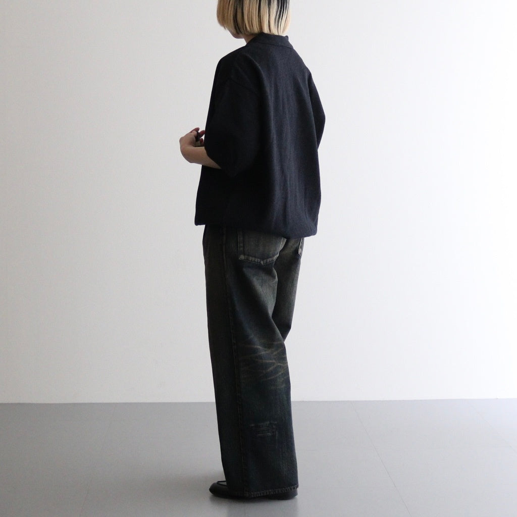 Moss Stitch Polo #Black [2501-011]