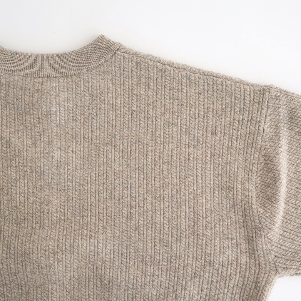 Women's Cable C/N Cardigan #BEIGE [2503-021]