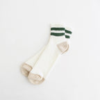 O.S. RIBBED ANKLE SOCKS #WHITE/IVY GREEN [R1404-SS26]