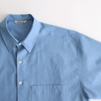 WASHED FINX TWILL BIG HALF SLEEVED SHIRT #BLUE [A25SS03TN]
