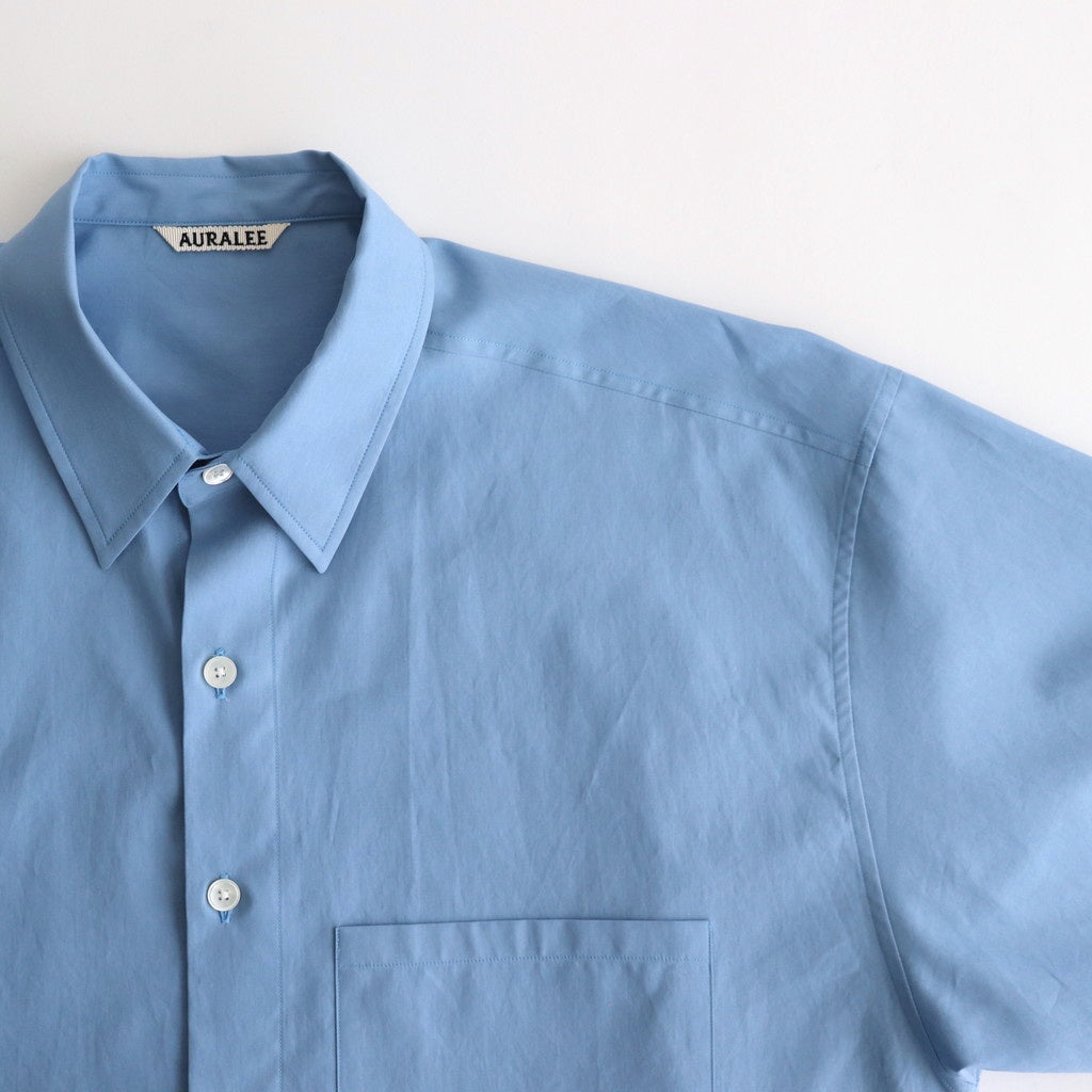 WASHED FINX TWILL BIG HALF SLEEVED SHIRT #BLUE [A25SS03TN]