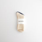 WASHI/RECYCLED COTTON RIB CREW SOCKS #RAW [R1535-AW25]