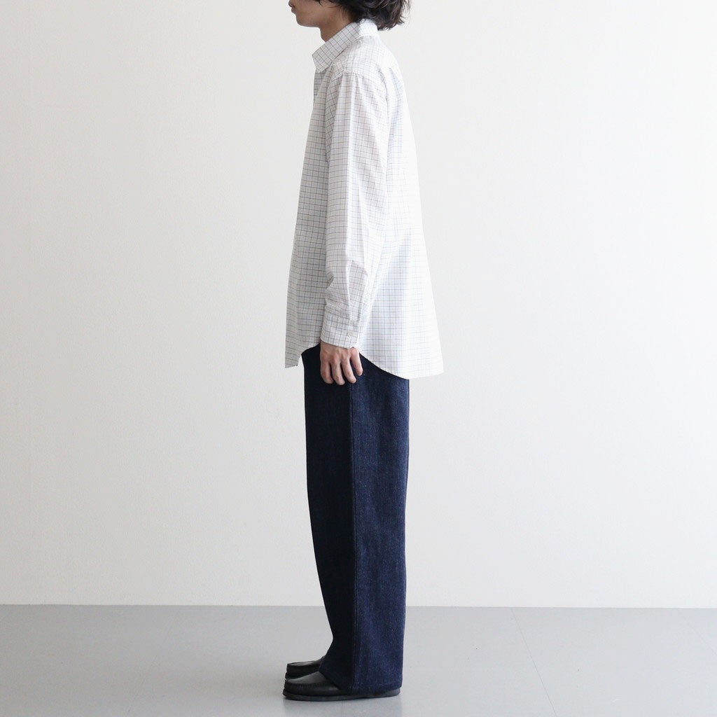Banshu-ori Classic Shirt - Vintage Fabric #Black Blue Plaid [OFH011SH13]