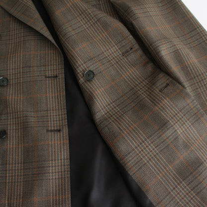 BLUEFACED WOOL CHECK DOUBLE-BREASTED JACKET #BROWN CHECK [A24AJ03CB]