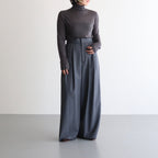 TENCEL SILK CIRCULER RIB TURTLENECK SWEATER #CHARCOAL GRAY(004) [KRAGGW0703]