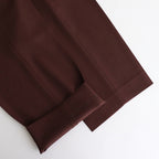 WOOL KID MOHAIR HOP SACK TWO-TUCK SLACKS #BURGUNDY [A25SP02MH]
