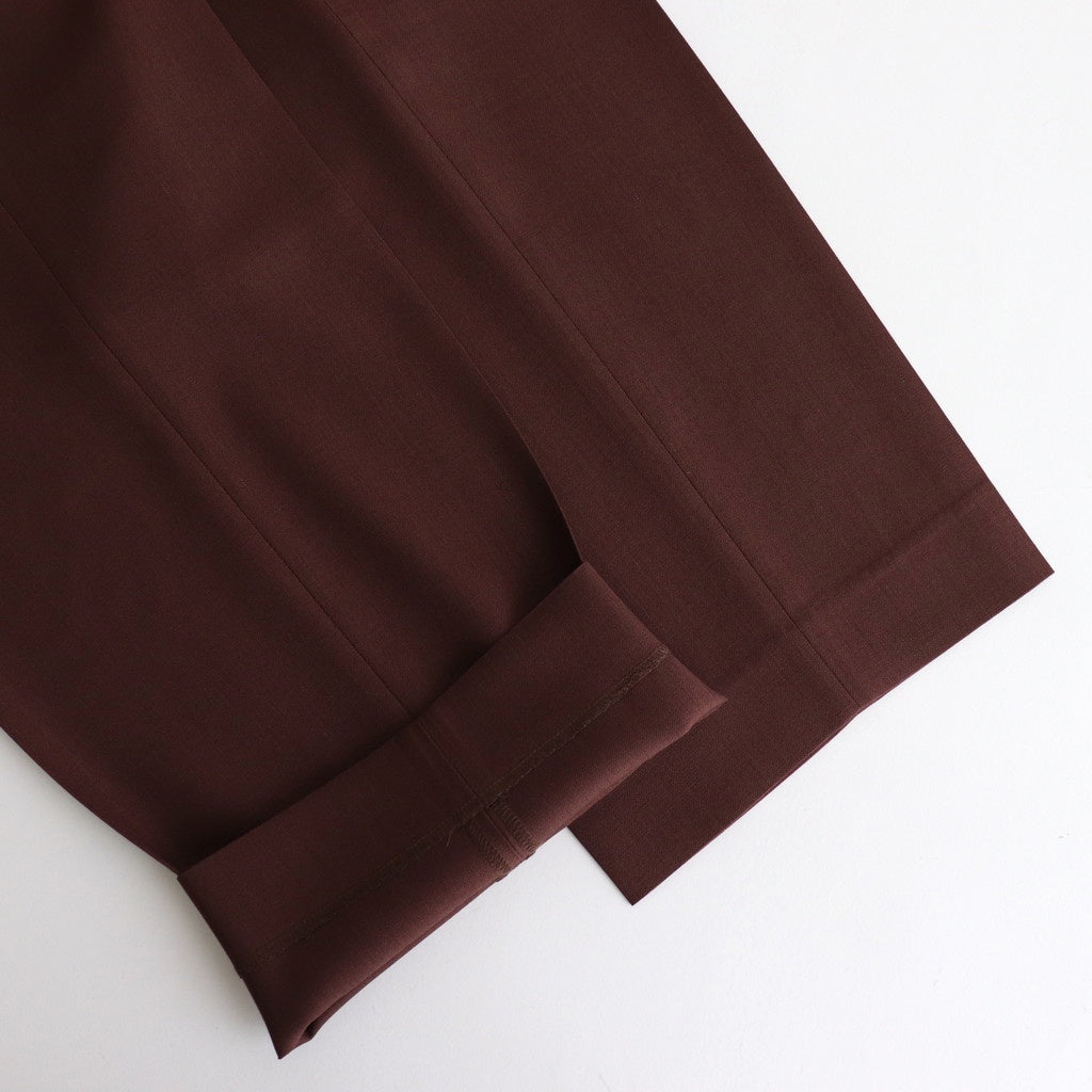 WOOL KID MOHAIR HOP SACK TWO-TUCK SLACKS #BURGUNDY [A25SP02MH]