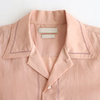 EMBROIDAREY OPEN COLLAR SHIRT #PINK [YK25SS0938SH]