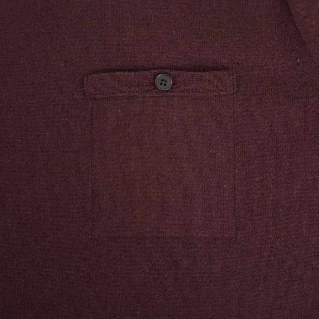 HIGH TWIST WOOL KNIT V-NECK P/O #RED BROWN [A26AV04CK]