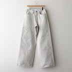 WESTERN DOUBLE KNEE PANTS WIDE CUT #GRAY WHITE [2541000409]
