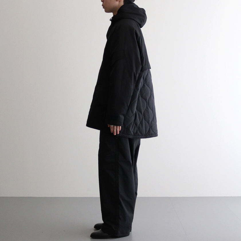 綿ナイロンウェザー×エステルタッサー ジャケット #BLACK [HN-J025-051]